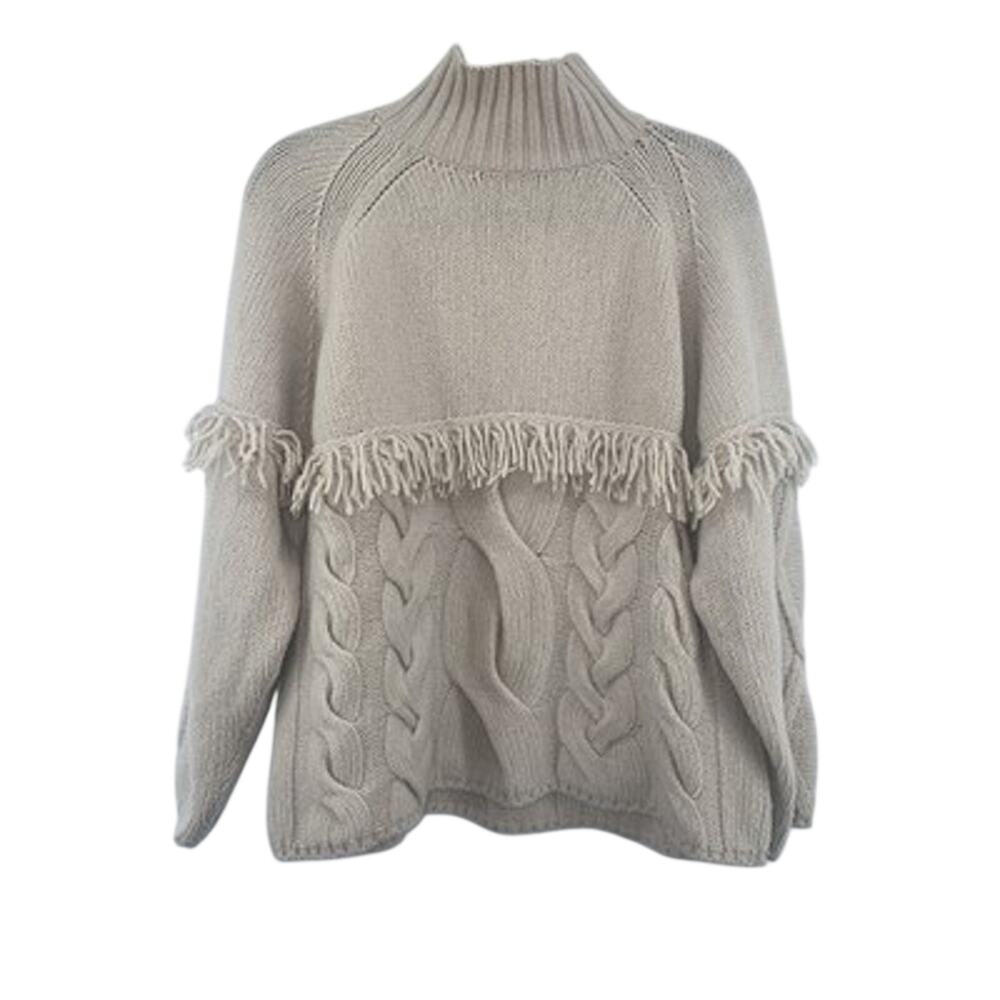 Max Mara Weekend Cable Knit Fringe Sweater